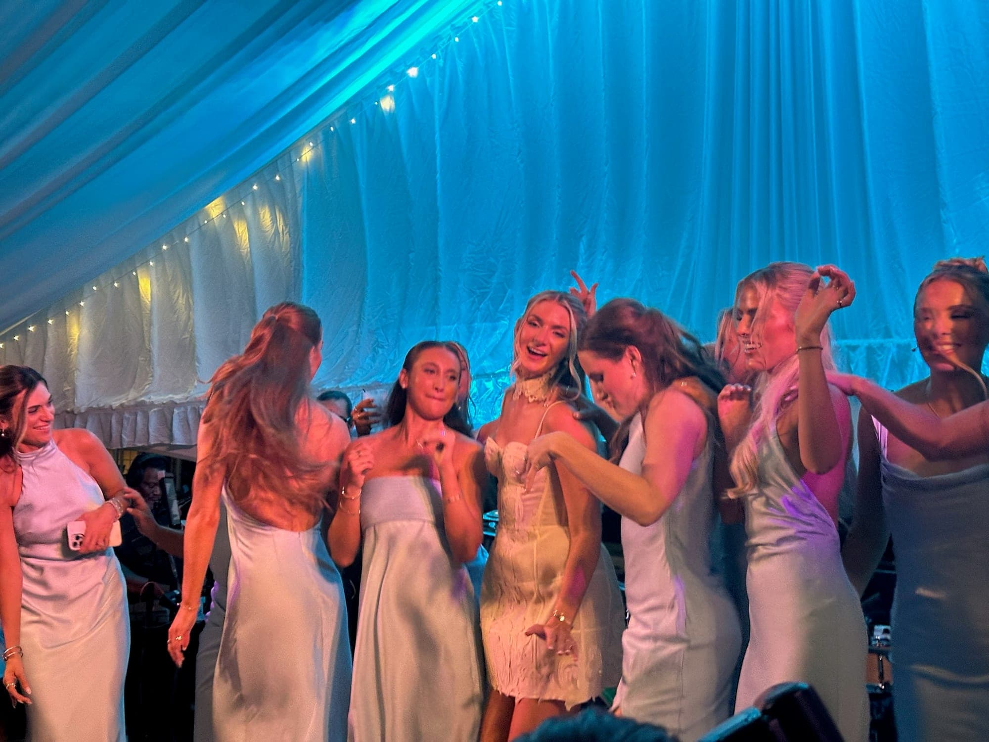the dance floor glowing at the after-party
