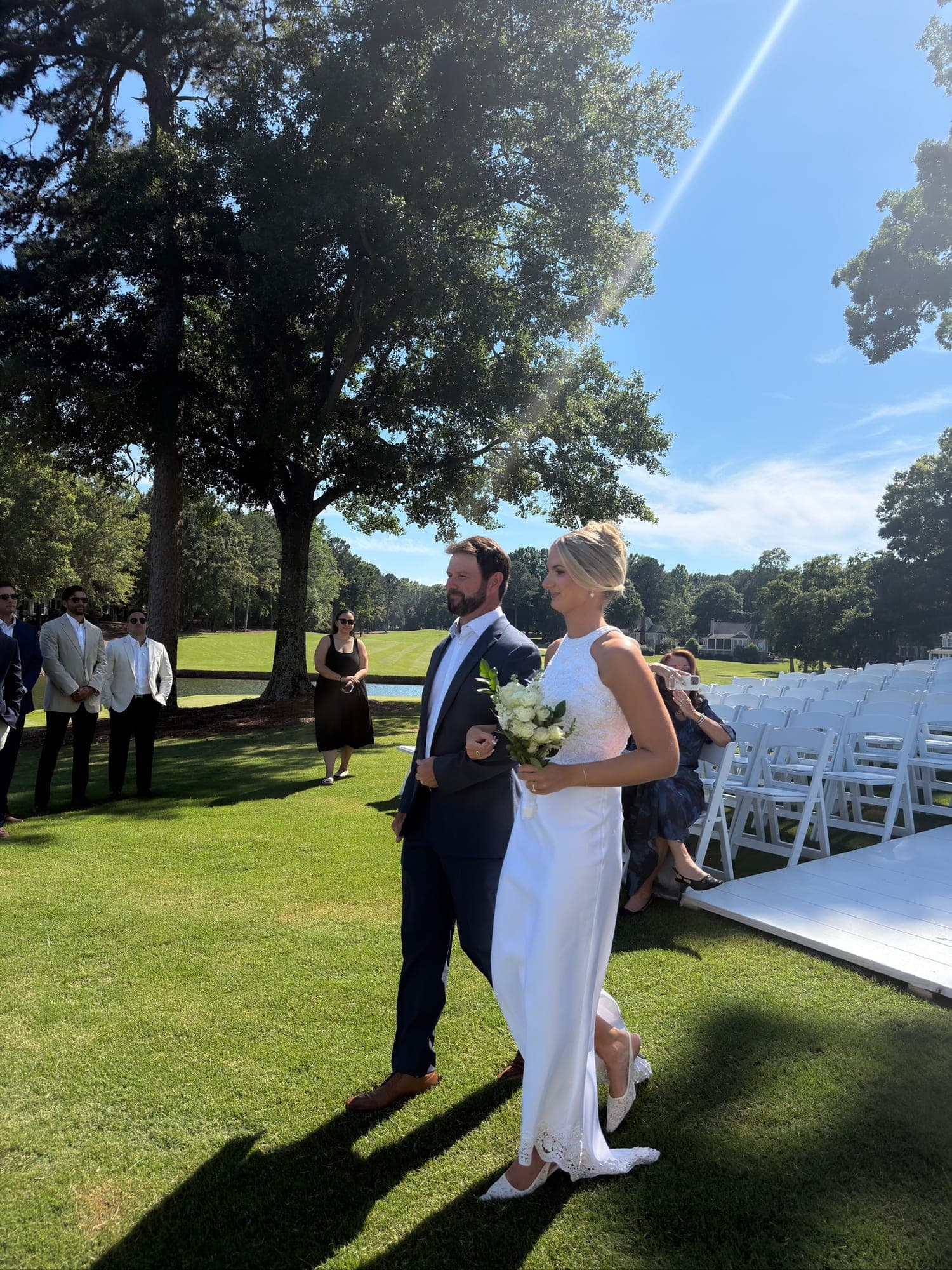 with her dad