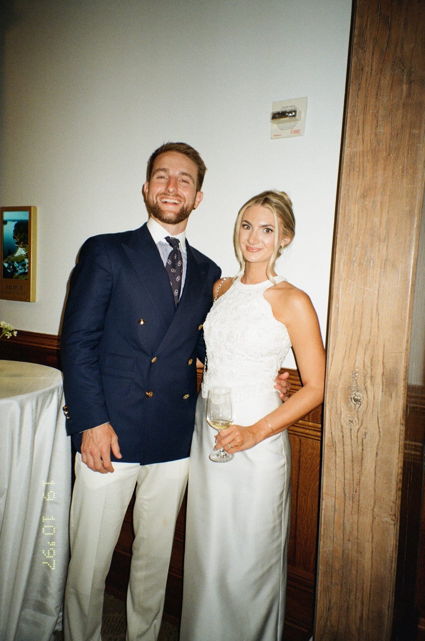 the couple at the rehearsal dinner