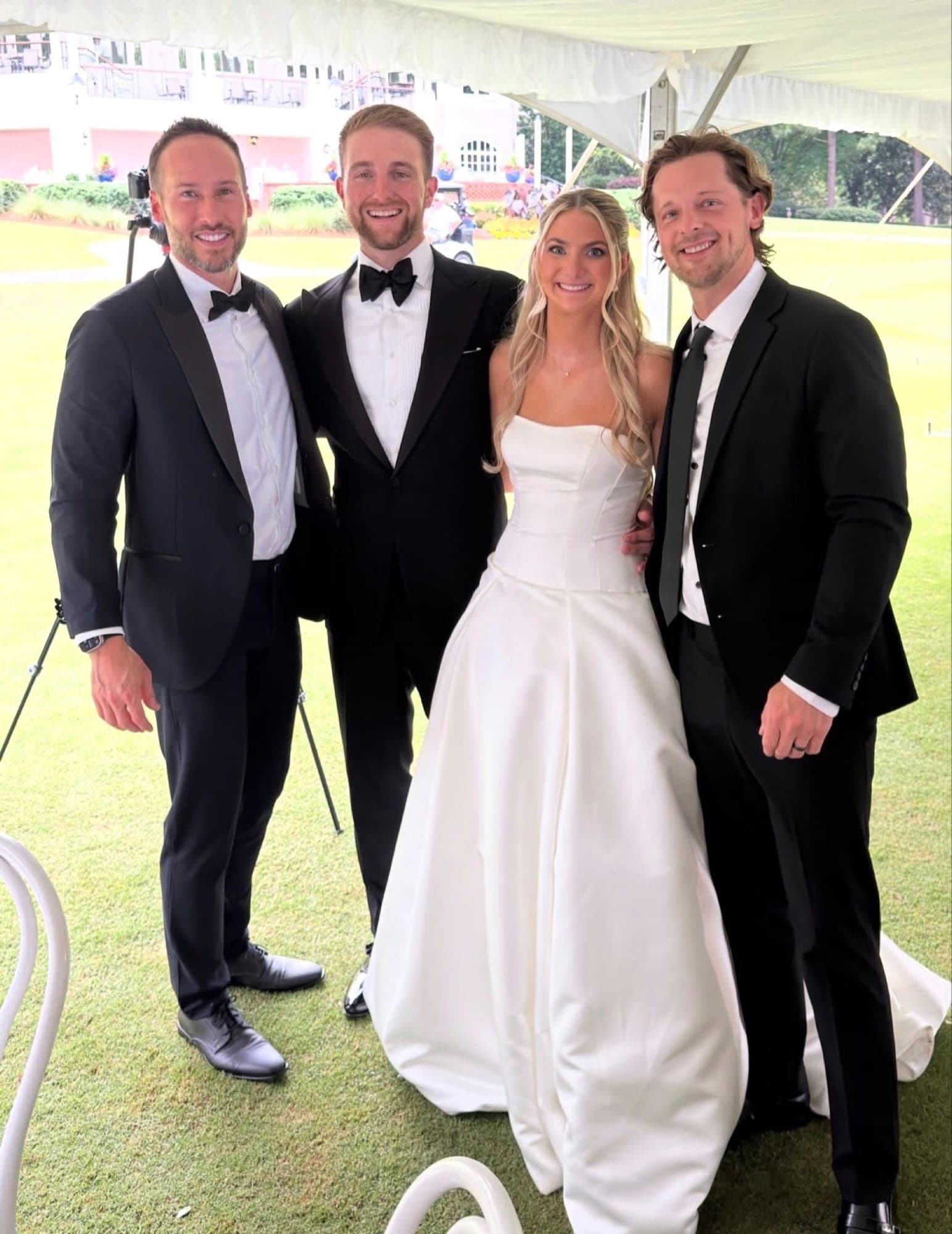 the groomsmen on the green